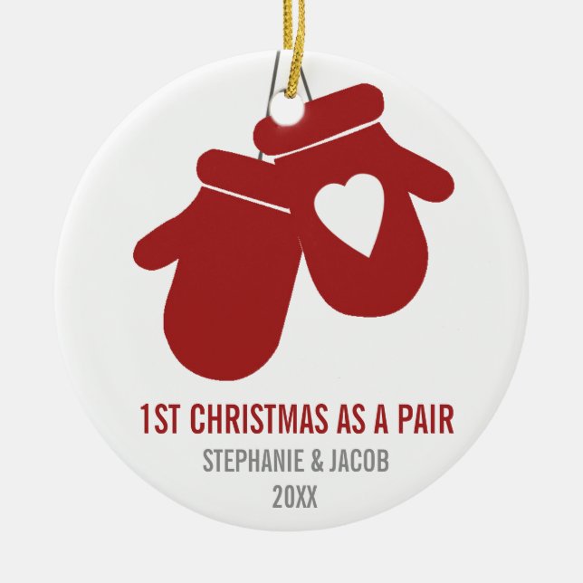 First Christmas as a Pair | Holidays Ceramic Ornament (Front)