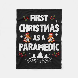 First Christmas As A Paramedic Funny Holiday Men W Fleece Blanket