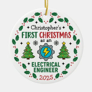 First Christmas As An Electrical Engineer Custom Ceramic Ornament