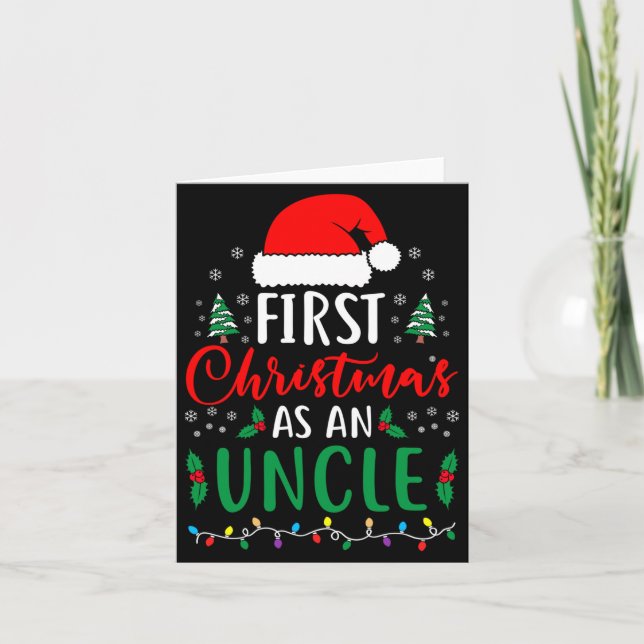 First Christmas As An Uncle New Parents Xmas Match Card (Front)