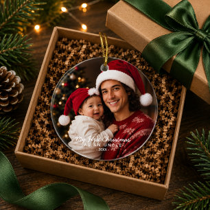 First Christmas as an Uncle Photo Keepsake Ceramic Ornament