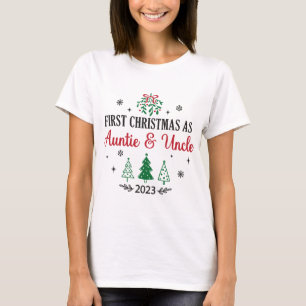 First Christmas As Aunty And Uncle 2023 T-Shirt