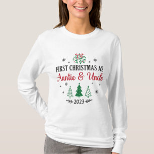 First Christmas As Aunty And Uncle 2023 T-Shirt