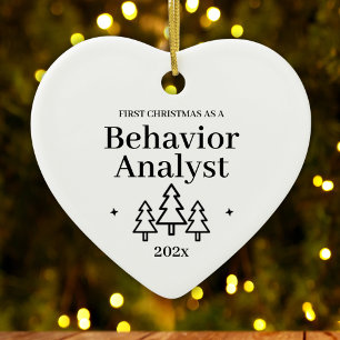First Christmas As Behaviour Analyst New Job Ceramic Ornament