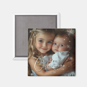 First Christmas As Big Sister Photo Magnet