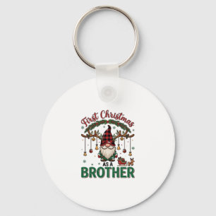 First Christmas As Brother Gnome Reindeer Sleigh Keychain