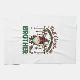 First Christmas As Brother Gnome Reindeer Sleigh Kitchen Towel