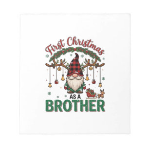 First Christmas As Brother Gnome Reindeer Sleigh Notepad