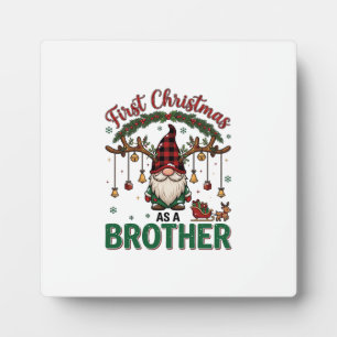 First Christmas As Brother Gnome Reindeer Sleigh Plaque