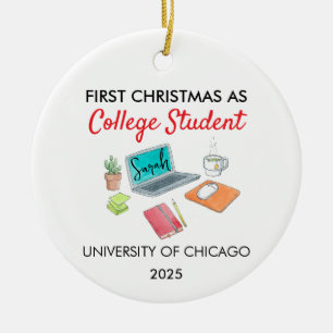 First Christmas As College Student, First year of Ceramic Ornament