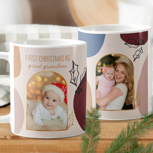 First Christmas as Custom Gold Arch Photo Coffee Mug