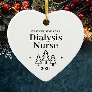 First Christmas As Dialysis Nurse 2024 Nursing Ceramic Ornament