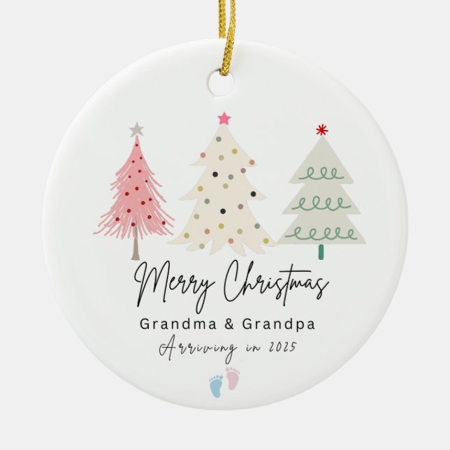 First Christmas As Grandma And Grandpa Ornament  (Front)