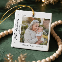 First Christmas As Grandma Baby Photo Keepsake
