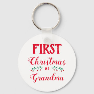 First Christmas as grandma family matching Keychain