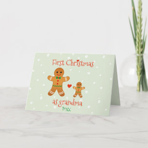 First Christmas as Grandma - Gingerbread Men Holiday Card