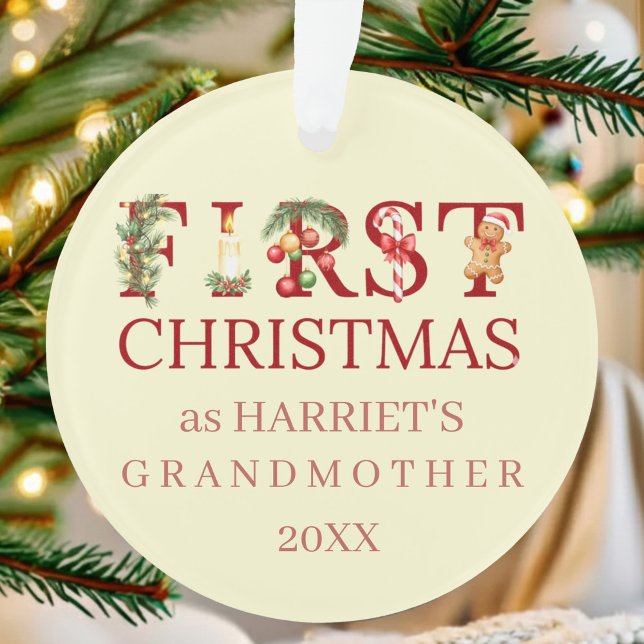 First Christmas as Grandma Red Typography – Custom (Créateur téléchargé)
