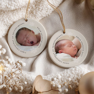 First Christmas as Grandparents 2 Photo Ceramic Ornament