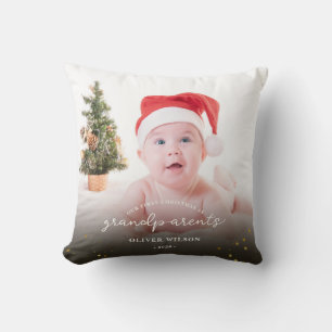 First Christmas as Grandparents Christmas family  Throw Pillow