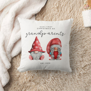 First Christmas as Grandparents Christmas family  Throw Pillow