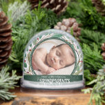 First Christmas as Grandparents Gift Snow Globes Snowglobe<br><div class="desc">1st Christmas as Grandparents one photo with statistics</div>