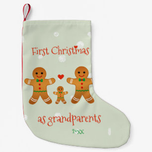First Christmas as Grandparents - Gingerbread Men Small Christmas Stocking