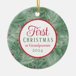 First Christmas As Grandparents Photo  Ceramic Ornament