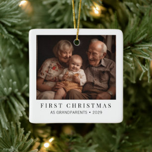 First Christmas as Grandparents Photo Christmas Ceramic Ornament