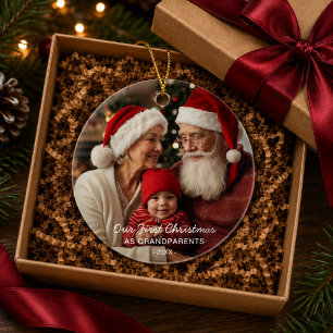 First Christmas as Grandparents Photo Ornament
