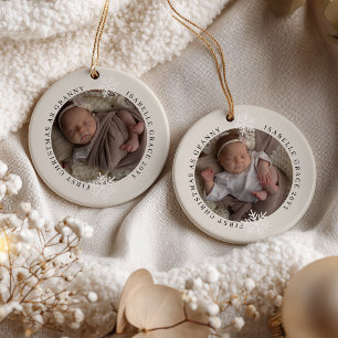 First Christmas as Granny 2 Photo Personalized Ceramic Ornament