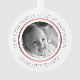 First Christmas As Great Grandfather Modern Photo Ornament