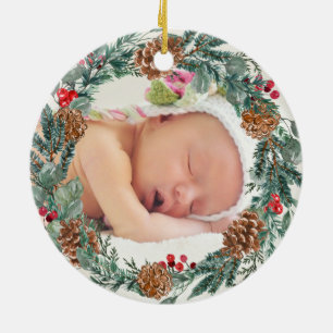 First Christmas As Great Grandma New Baby Ceramic Ornament