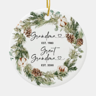 First Christmas as Great Grandmother Gift Ceramic Ornament