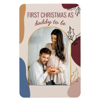 First Christmas as | Holly Shapes Arched Photo Magnet