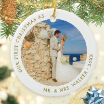 First Christmas as Married Mr and Mrs Photo Modern