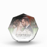 First Christmas As Married Wedding Photo Custom<br><div class="desc">First Christmas as Married Wedding Photo Custom photo block you can easily add your favourite wedding day photo,  date and name as a couple by clicking the "Personalize" button</div>