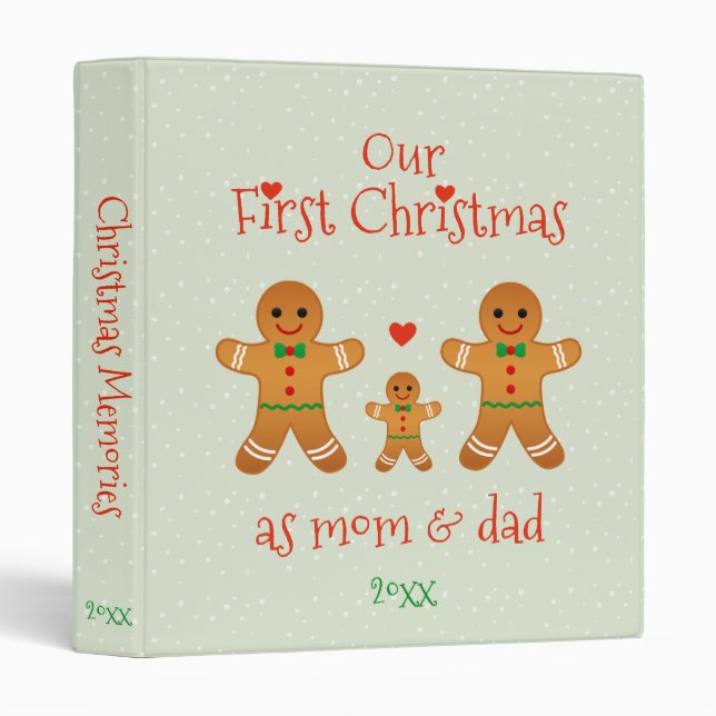 First Christmas as Mom & Dad - Gingerbread Men Binder (Front/Spine)