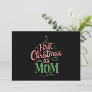 First Christmas As Mom Matching Christmas  Holiday Card