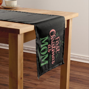 First Christmas As Mom Matching Christmas  Short Table Runner