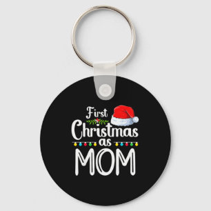First Christmas As Mom New Mom 1st Christmas Xmas  Keychain
