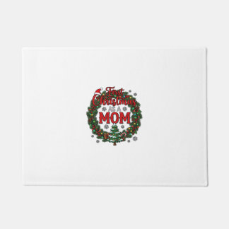 First Christmas As Mom Pine Wreath Tree Doormat