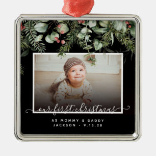 First Christmas as Mommy and Daddy 2 Photo  Metal  Ornament