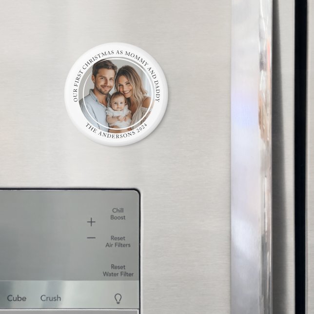 First Christmas As Mommy And Daddy Custom Photo Magnet (In Situ (Fridge))