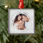 First Christmas as Mommy and Daddy Marble Photo  Metal Ornament<br><div class="desc">This beautiful photo keepsake ornament is a special way to celebrate becoming parents.</div>