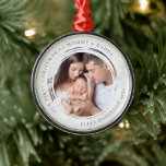 First Christmas as Mommy and Daddy Marble Photo  Metal Ornament<br><div class="desc">This beautiful photo keepsake ornament is a special way to celebrate becoming parents.</div>