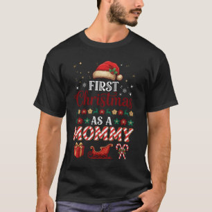 First Christmas As Mommy Santa Hat Sleigh T-Shirt
