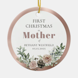 First Christmas as Mother Photo Keepsake Ceramic Ornament