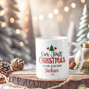 First Christmas as Mr and Mrs Personalized Coffee Mug