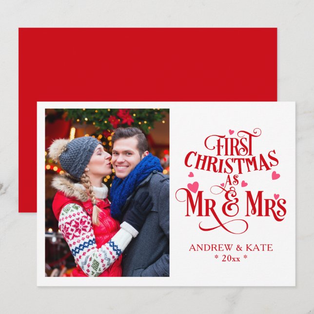 First Christmas As Mr And Mrs Personalized Photo (Front/Back)