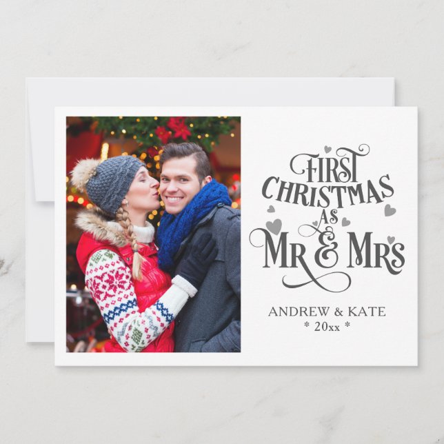 First Christmas As Mr And Mrs Personalized Photo (Front)